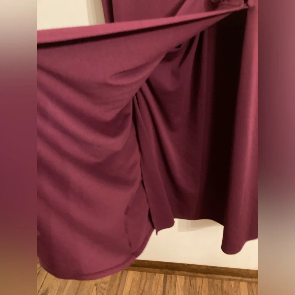 SALE❗️Lane Bryant Women’s Plus Size 16 Midi Wrap Dress / Burgundy Wine / EUC - Picture 3 of 9